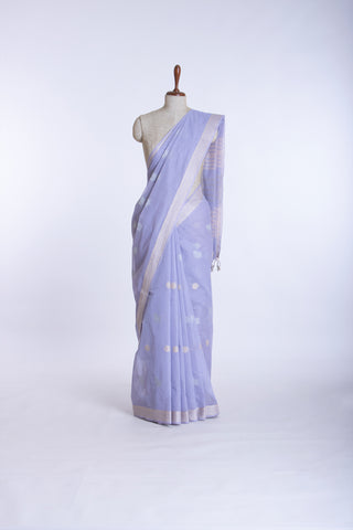 Cream color Venkatagiri Cotton saree with Peacock design weave