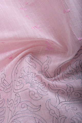 Alikam Khadi cotton saree with hand embroidery work.