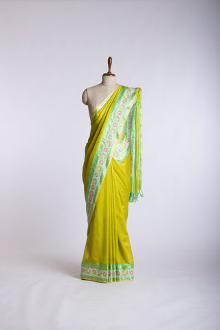 Gadwal silk checks saree with embroidery work