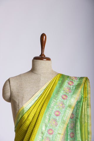 Gadwal silk checks saree with embroidery work