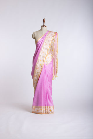 Gadwal silk checks saree with embroidery work