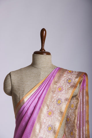 Gadwal silk checks saree with embroidery work