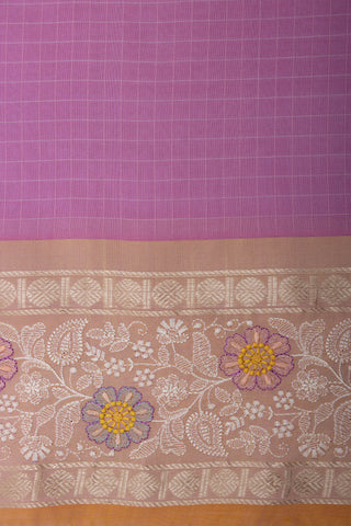 Gadwal silk checks saree with embroidery work