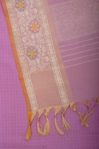 Gadwal silk checks saree with embroidery work