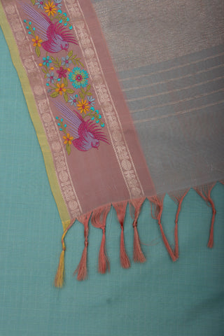 Gadwal silk checks saree with embroidery work