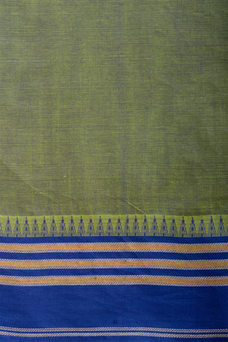 Kanchi cotton saree with Blue color branches  and pink color flower hand embroidery.