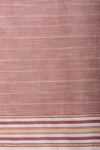 Kanchi Cotton Saree With White colour Feather and Brick Red Colour flower Hand Embroidery.