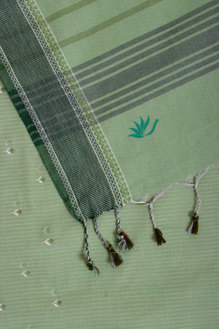 Kanchi Cotton Saree With colour Feather and flower Hand Embroidery