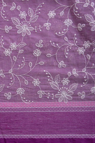 Kanchi Cotton Saree With colour Feather and flower Hand Embroidery