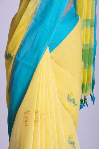 Kanchi Cotton Embroidery Work Saree