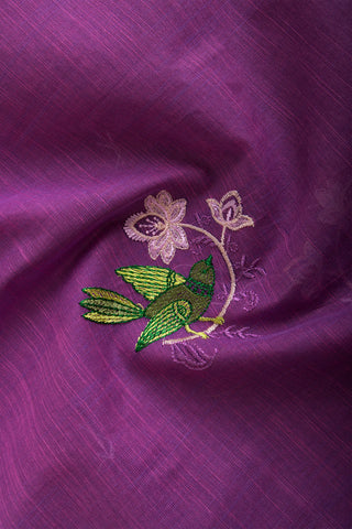 Mangalagiri Cotton Sarees With Bird Embroidary work.