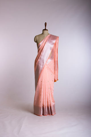 Mangalagiri Silk Saree With Hand Embroidered Work.