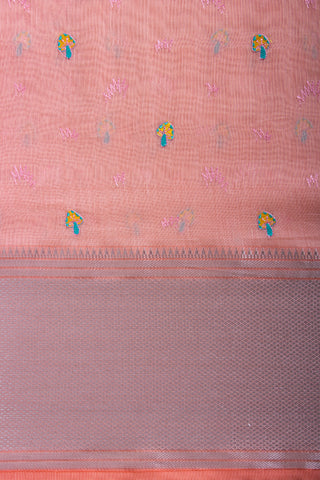 Mangalagiri Silk Saree With Hand Embroidered Work.