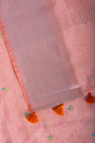 Mangalagiri Silk Saree With Hand Embroidered Work.