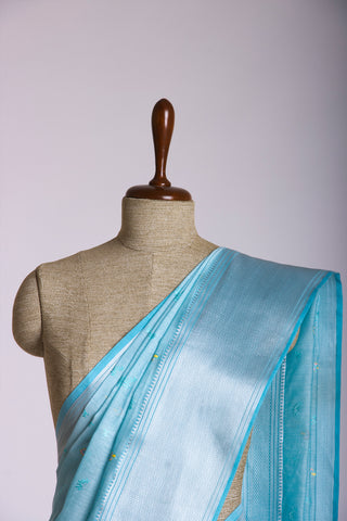 Mangalagiri Silk Saree With Hand Embroidered Work.