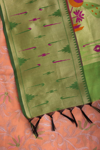 Paithani silk saree with all over contrast weaving