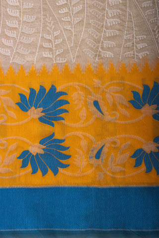 Paithani silk saree with Embroidery work and flower handprint  saree