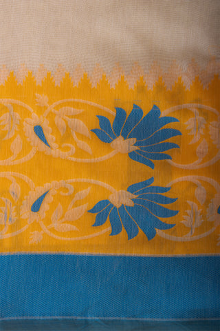 Paithani silk saree with Embroidery work and flower handprint  saree