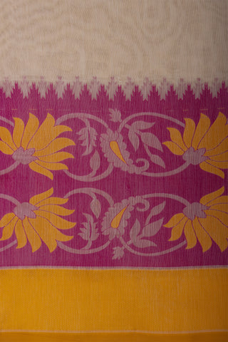 Paithani silk saree with Embroidery work and flower handprint  saree