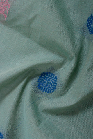 Cream color Venkatagiri Cotton saree with Peacock design weave