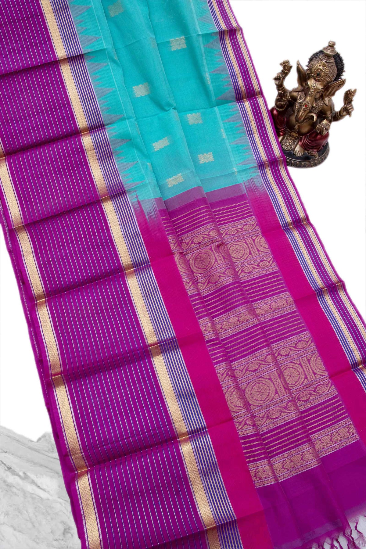 Kuppadam Saree - Pink Border Texture