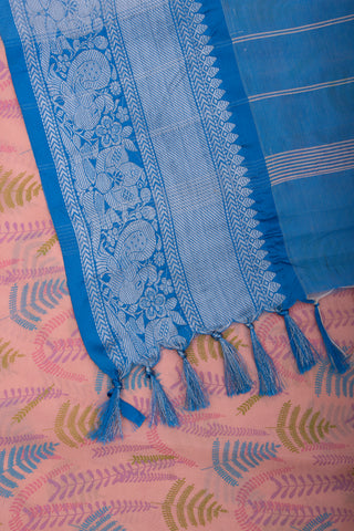 Mangalagiri Silk Pattu Saree With Peacock Weaving Border-2