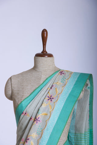 Venkatagiri cotton with embroidery work saree