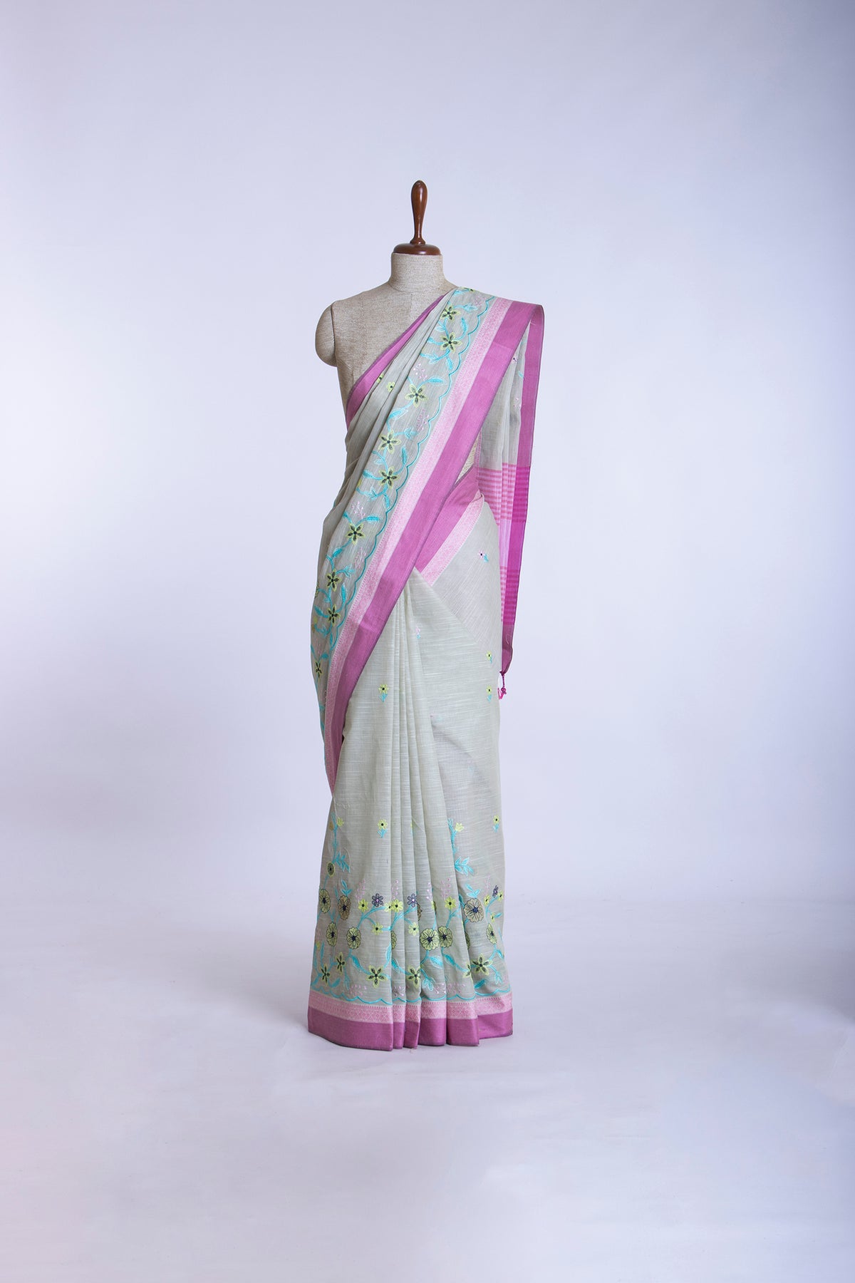 Venkatagiri cotton with embroidery work saree