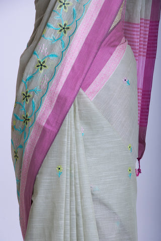 Venkatagiri cotton with embroidery work saree