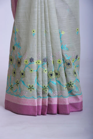 Venkatagiri cotton with embroidery work saree