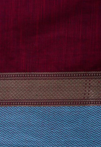 Kollam Cotton saree with Brown hand printed with Bandhani patterned design -(SA-078)