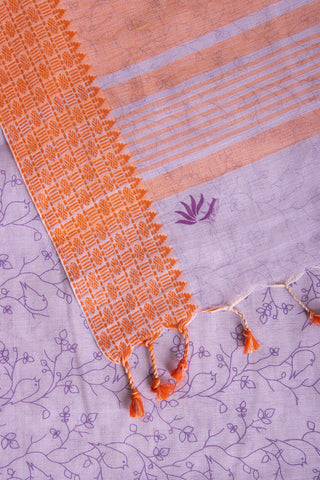 Chittinadu Cotton Saree With Bird On Branch Prints.