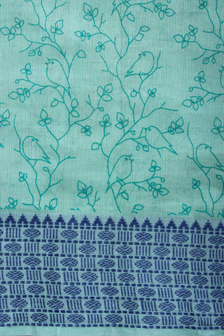 Chittinadu Cotton Saree With Bird On Branch Prints.