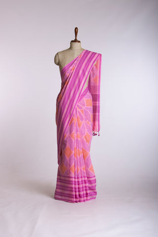 Chettinadu cotton saree with Art pattern handprint