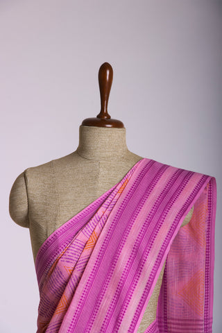 Chettinadu cotton saree with Art pattern handprint