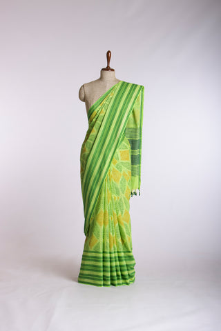 Chettinadu cotton saree with Art pattern handprint