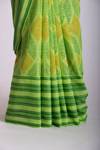 Chettinadu cotton saree with Art pattern handprint