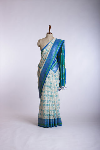 Dhaka Silk Printed Saree With Weaving Border.