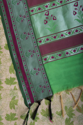 Dhaka Silk Printed Saree With Weaving Border.