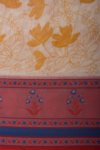 Dhaka Silk Printed Saree With Weaving Border.