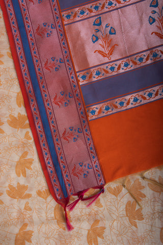 Dhaka Silk Printed Saree With Weaving Border.