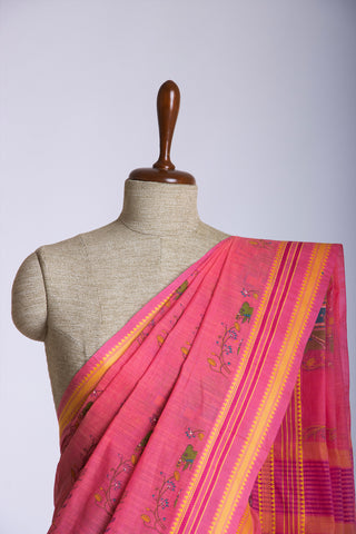 Kanchi cotton saree in cows print with texture