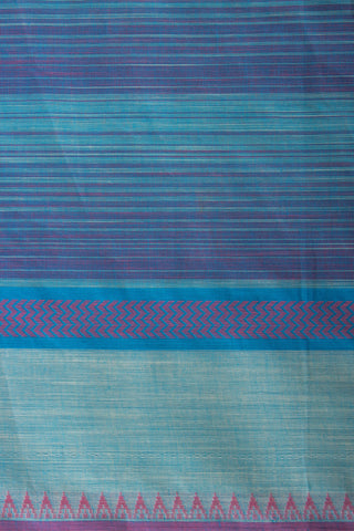 Kanchi cotton print saree in fish print with stripes