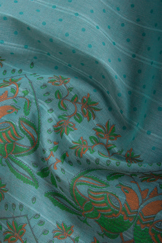 Kanchi cotton saree in floral print with texture