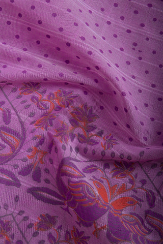 Kanchi cotton saree in floral print with texture