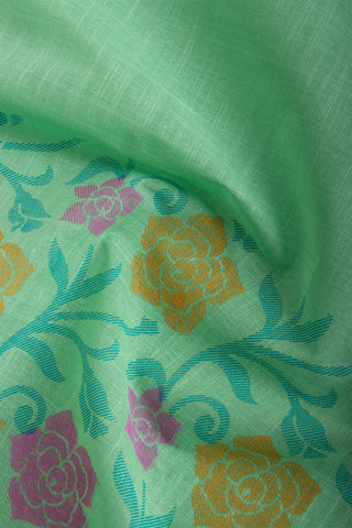 Kanchi cotton saree in floral print with texture