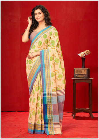 Kanchi Cotton Floral Printed Saree