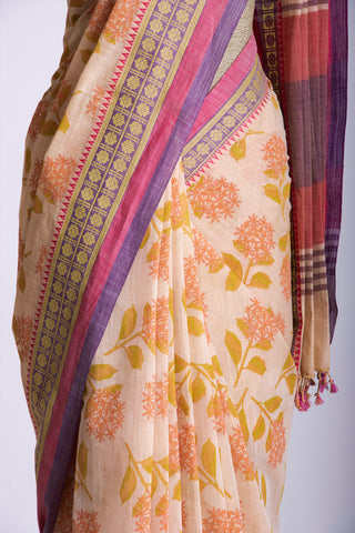 Kanchi Cotton Floral Printed Saree