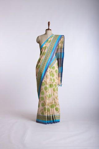 Kanchi Cotton Floral Printed Saree