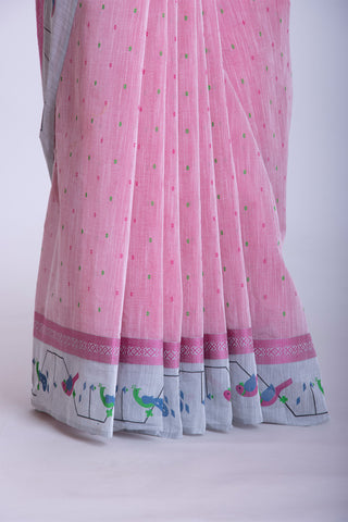 Kanchi cotton printed saree with texture